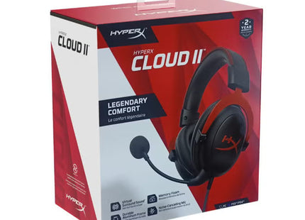 Cloud II Gaming Headset for PC And PS4 And Xbox One Nintendo Switch Red Wired