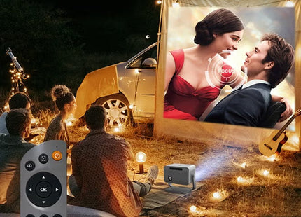 Mini Projector, Portable Projector 4K Support, 12000 Luemn/Electric Focus/Projector with Wifi and Bluetooth