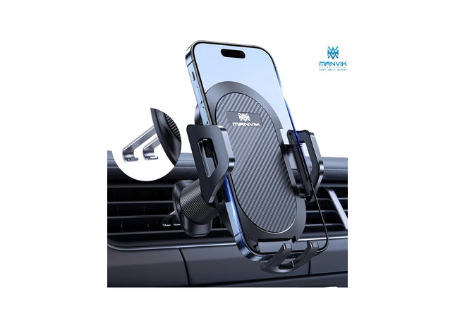 Car Phone Holder [Double Steel Hook] for Air Vent, Compatible with iPhone 15/14/13/12 Samsung Xiaomi and Other Smartphones Series