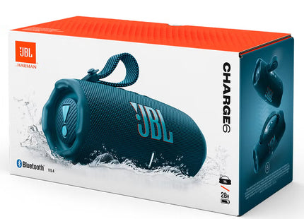 Charge 6, Portable, waterproof, and drop-proof Bluetooth speaker.