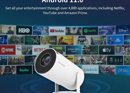 Portable Projector Pocket 5G WIFI Android11.0 Support 130 Inches Home Theater Full HD