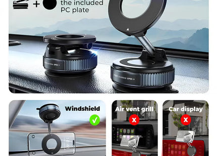 360° Magnetic Phone Holder for Car | Strong Suction Car Mount | MagSafe Compatible | All Smartphones