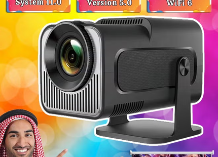 Portable HD Projector - Support 4K - Smart Projector with 5G Dual-band Wifi and Bluetooth