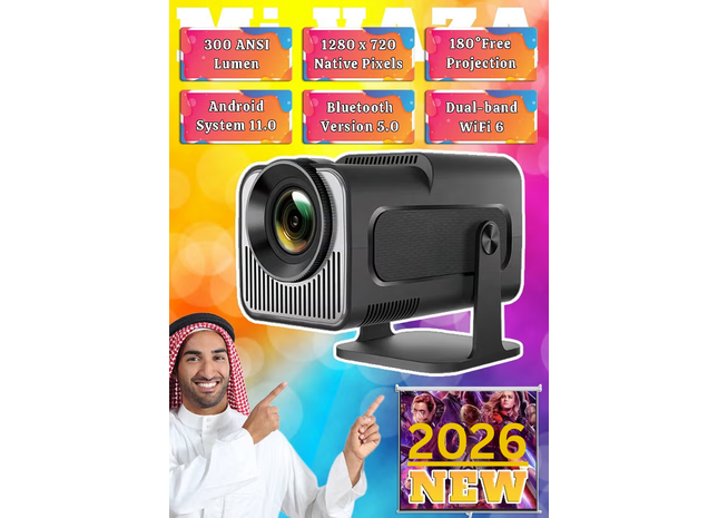 Portable HD Projector - Support 4K - Smart Projector with 5G Dual-band Wifi and Bluetooth