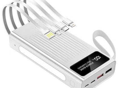 Power Bank with Built in Cables, 20,000mAh, 22.5w PD fast charging Power