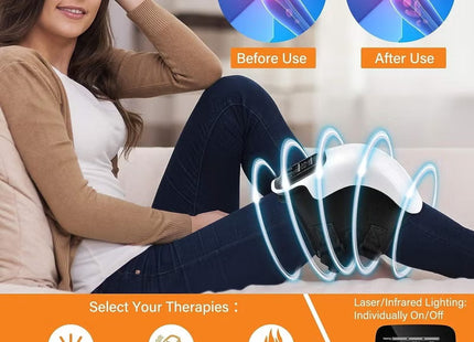 Knee Massager with 9-Level Heat & Vibration – Cordless Electric Therapy, LED Display, Pain Relief for Arthritis, Injury & Joint Care